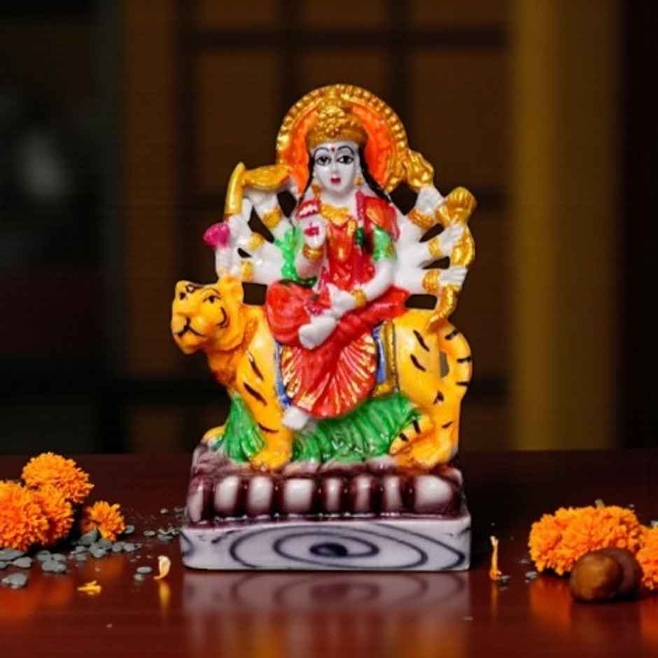 Durga Mata Deity Idol | Multicolor | 5.25 x 3.5 inch | Aravi Divine Vibes