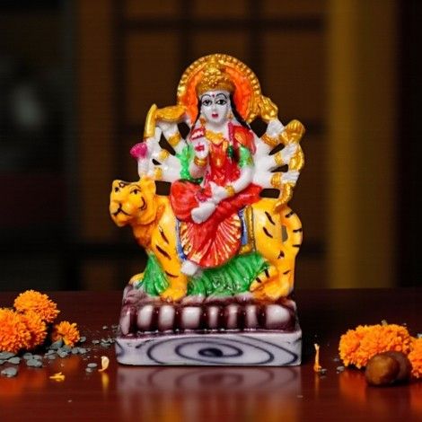 Durga Mata Deity Idol - Multicolor | 5.25 x 3.5 inch | Aravi Divine Vibes