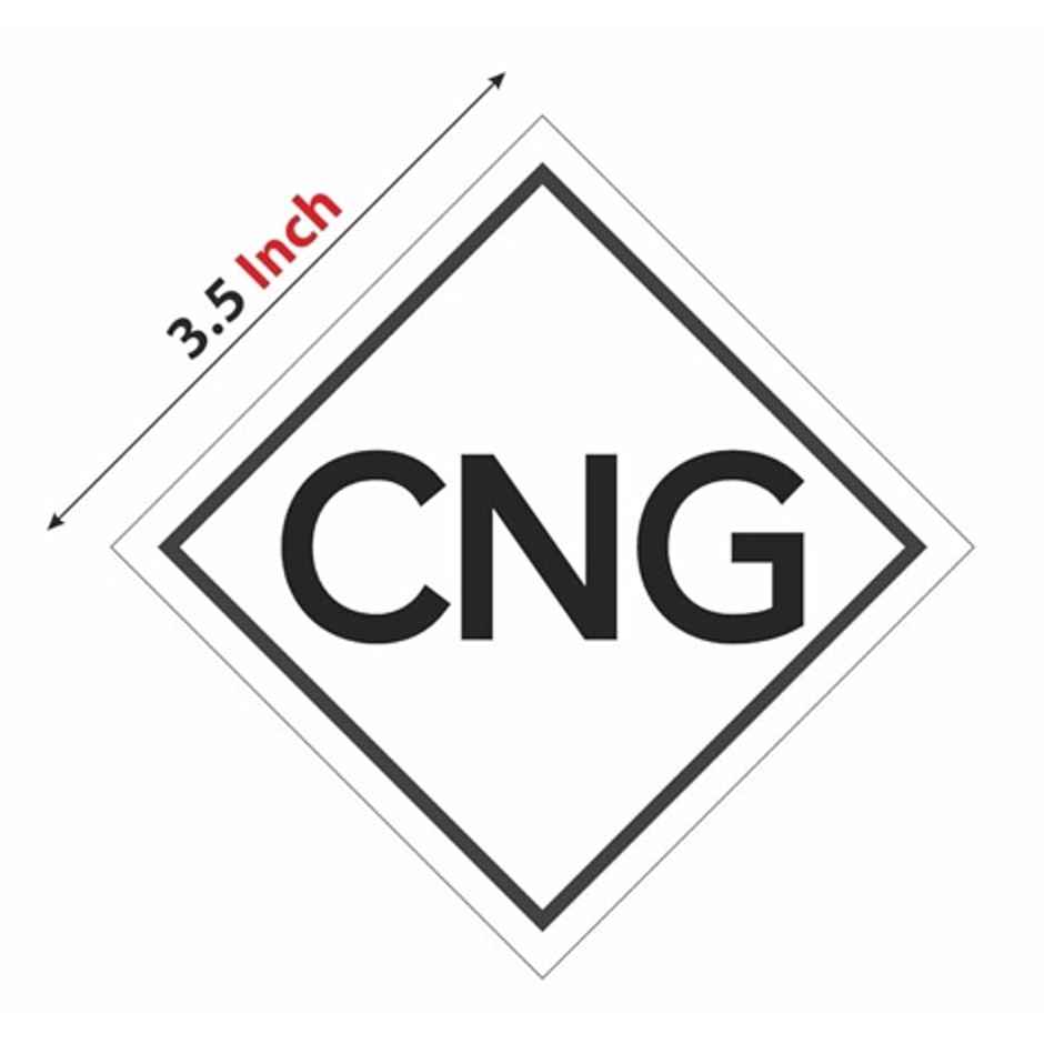 TiyuTrendzz 6 Pcs Combo Self Adhesive Stickers for Car - 2 CNG | 2 Green Fuel Lid