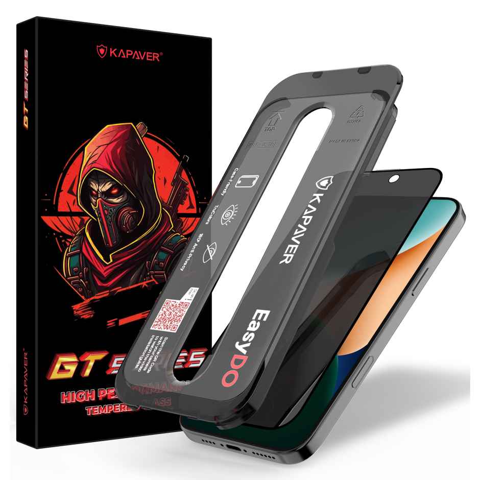 Kapaver Iphone 16 Pro Max Easy Do Tempered Glass Screen Protector Guard|Gt Series |Privacy - 1 Pack
