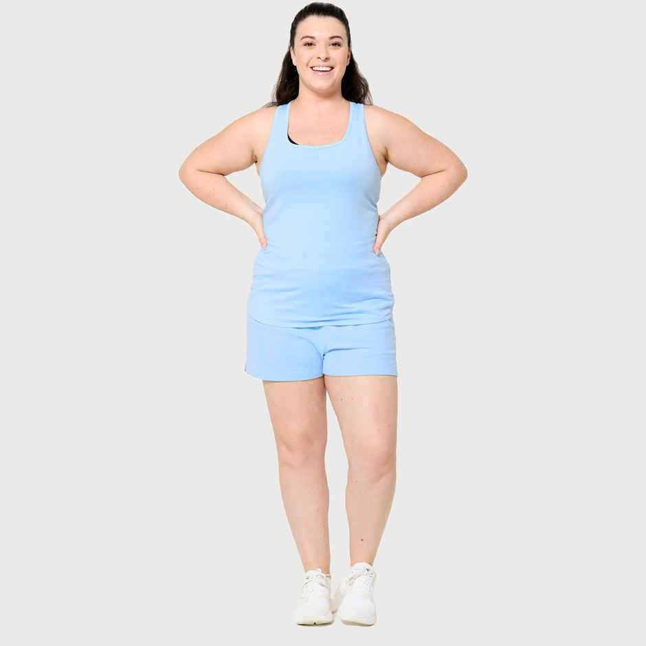 Decathlon | Domyos Womens Cotton Fitness Shorts | Blue - L