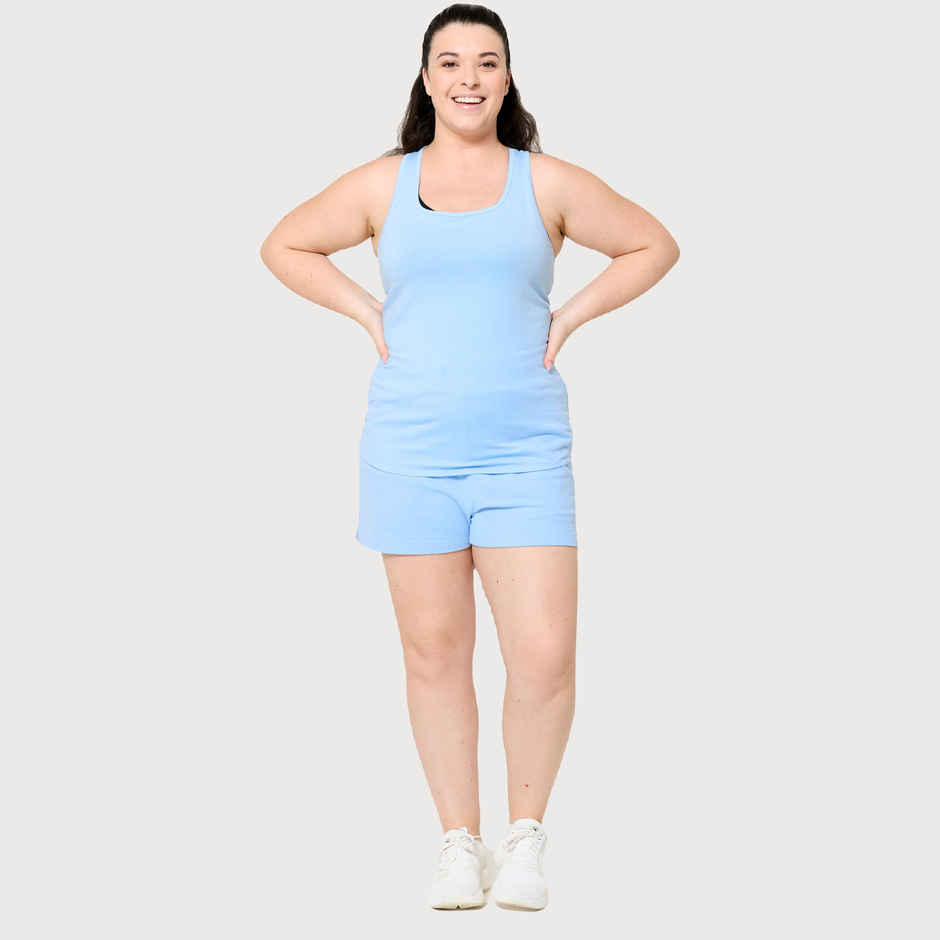 Decathlon | Domyos Womens Cotton Fitness Shorts | Blue - M