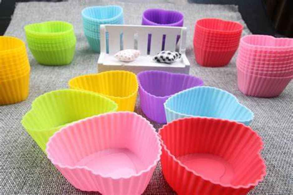 Spine Silicone Muffin Mould Heart Shape- Set Of 6