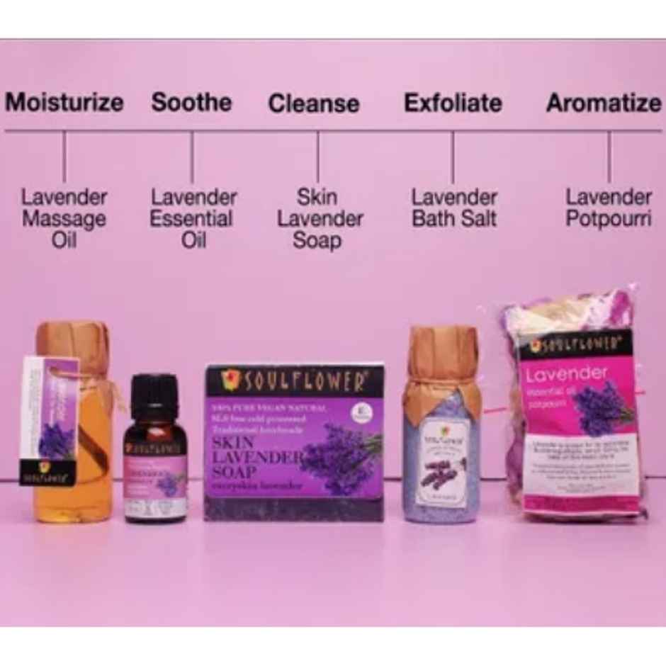 Soulflower Mothers Day Lavender Relax Gift Set | Self Care and Wellness Hamper 1.0 PIECE