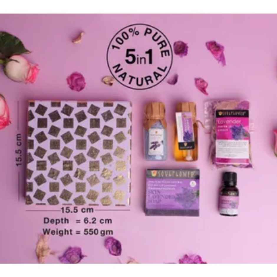 Soulflower Lavender Relax Gift Set | Self Care & Wellness Hamper
