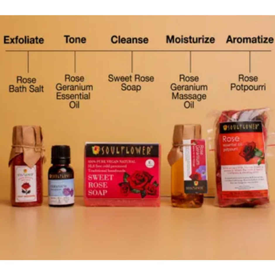 Soulflower Womens Day Rose Glow Gift Set for Her | Beauty & Self Care Hamper