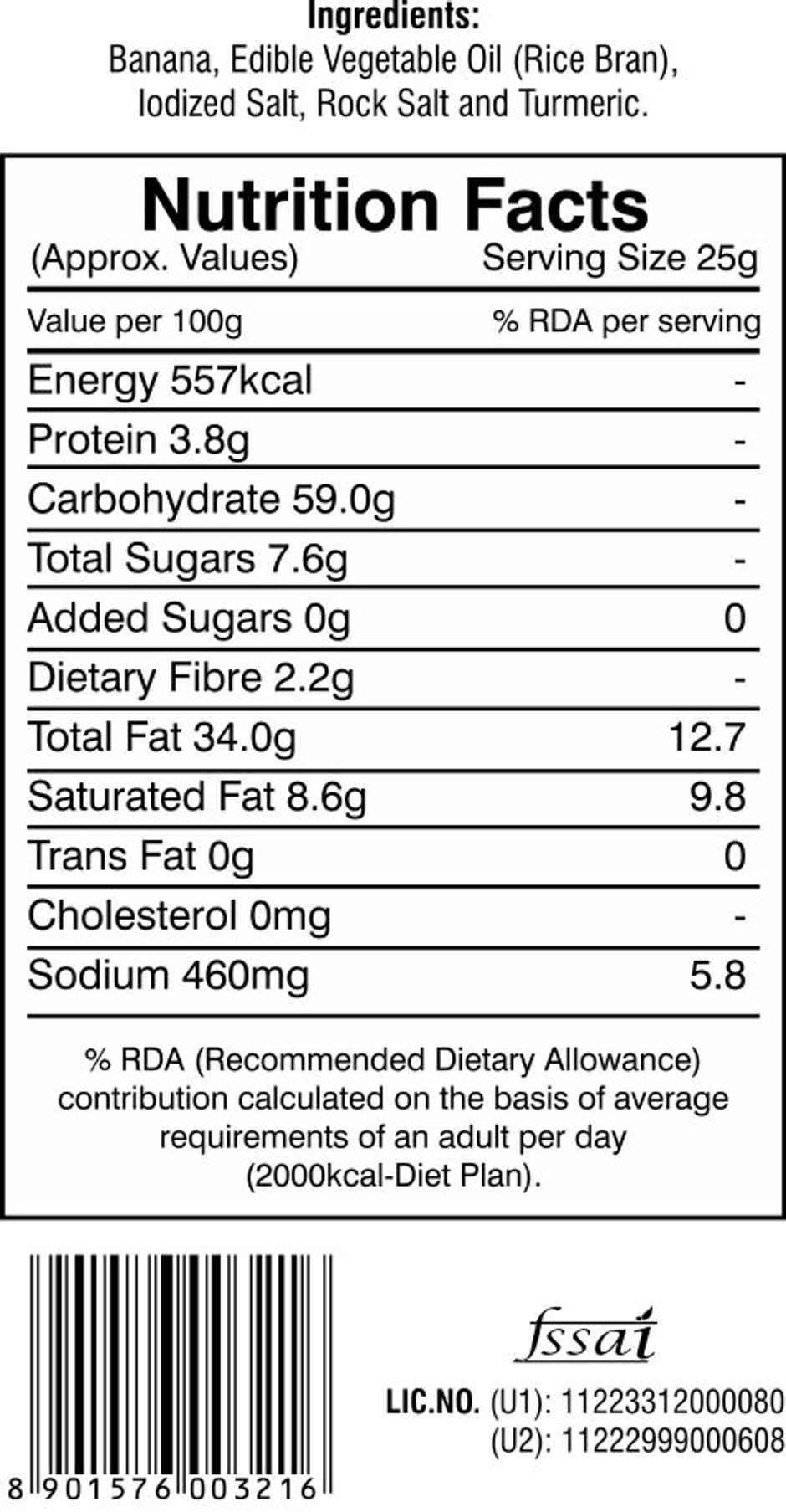 Modern Kitchen Banana Chips Salted | Rice Bran Oil
