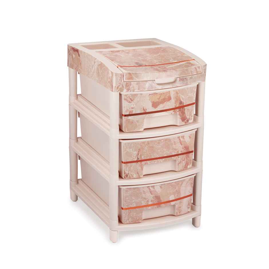 Liza Industries Orry 3 Big Drawer With Marble Foil & Extra Compartment (Colour May Vary)
