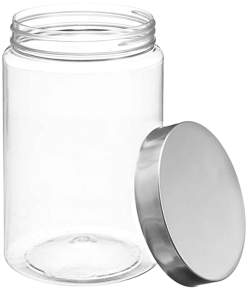 YouBee Plastic Storage Steel Cap Jar Set | Multipurpose Jar Set | 1500 ml | Set of 6