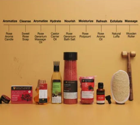 Soulflower Heart Bath Set with Rose