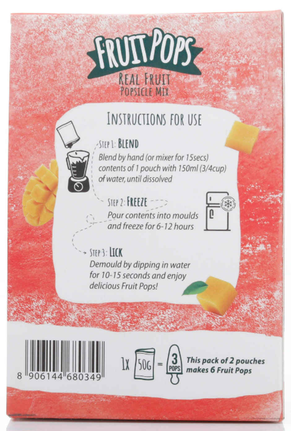 Whip Up Magic Mango Fruit Popsicle Mix (6 Pops)