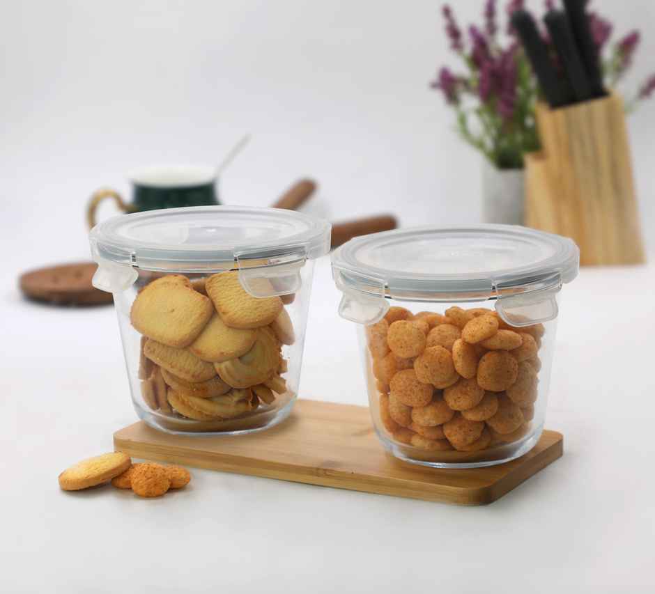 Sanjeev Kapoor Parka Borosilicate Round Container 750 ml - Set Of 2 Pcs