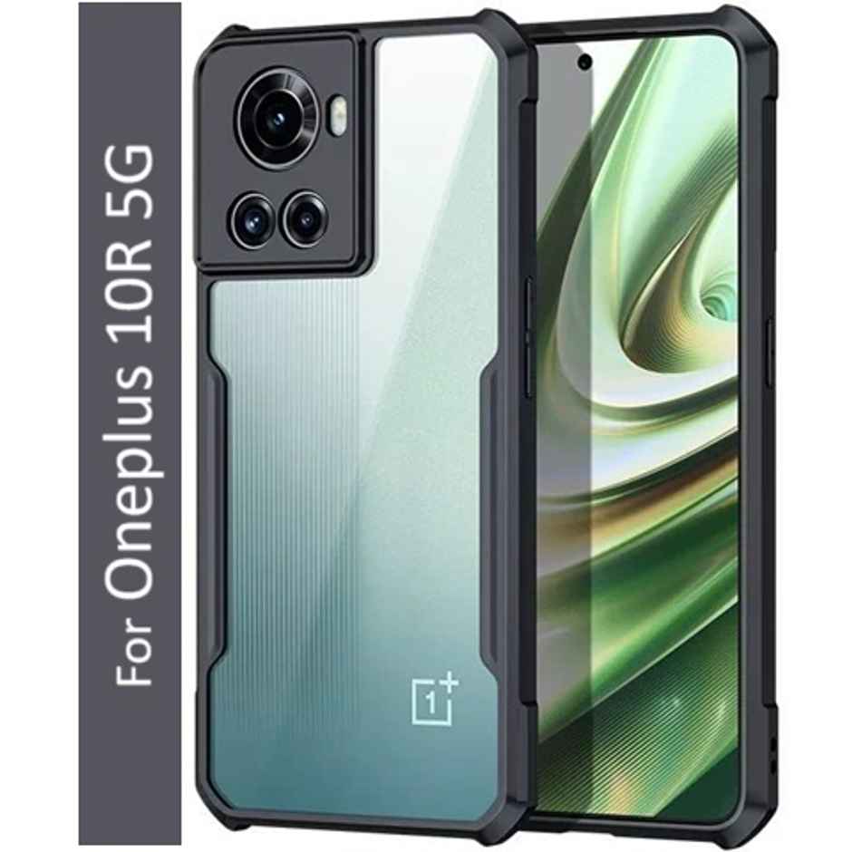 Kwine Case Oneplus 10R 5G Back Cover | Black Bordered Transparent Case