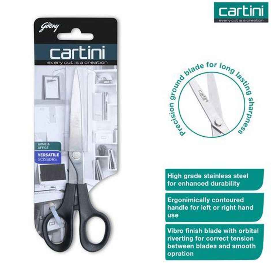 Godrej Cartini Versatile Stainless Steel Kitchen Scissors (Black, 1 Piece)