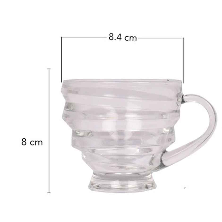 The Artment Minimalist Clear Crinkled Set of 6 Teacup Set (230 ml)