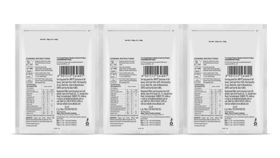 Act II Instant Popcorn - Classic Salted, Combo Pack of 3, Hot & Fresh in 3 Mins Combo