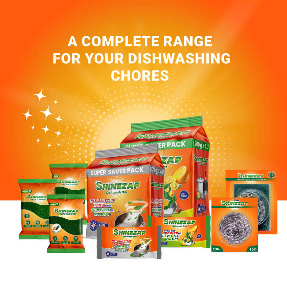 Shinezap silver Scrub pad Pack of 5 Combo  