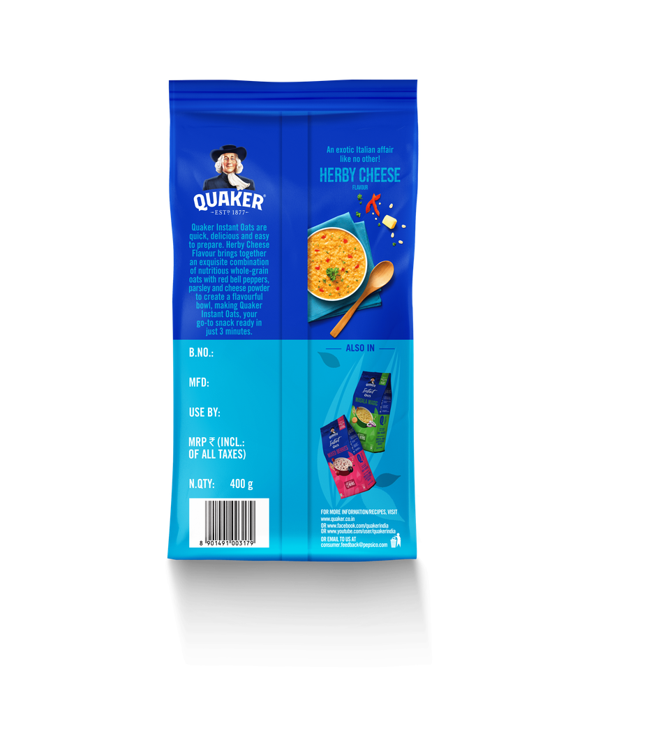 Quaker Herby Cheese | Rolled High Protein Instant Oats