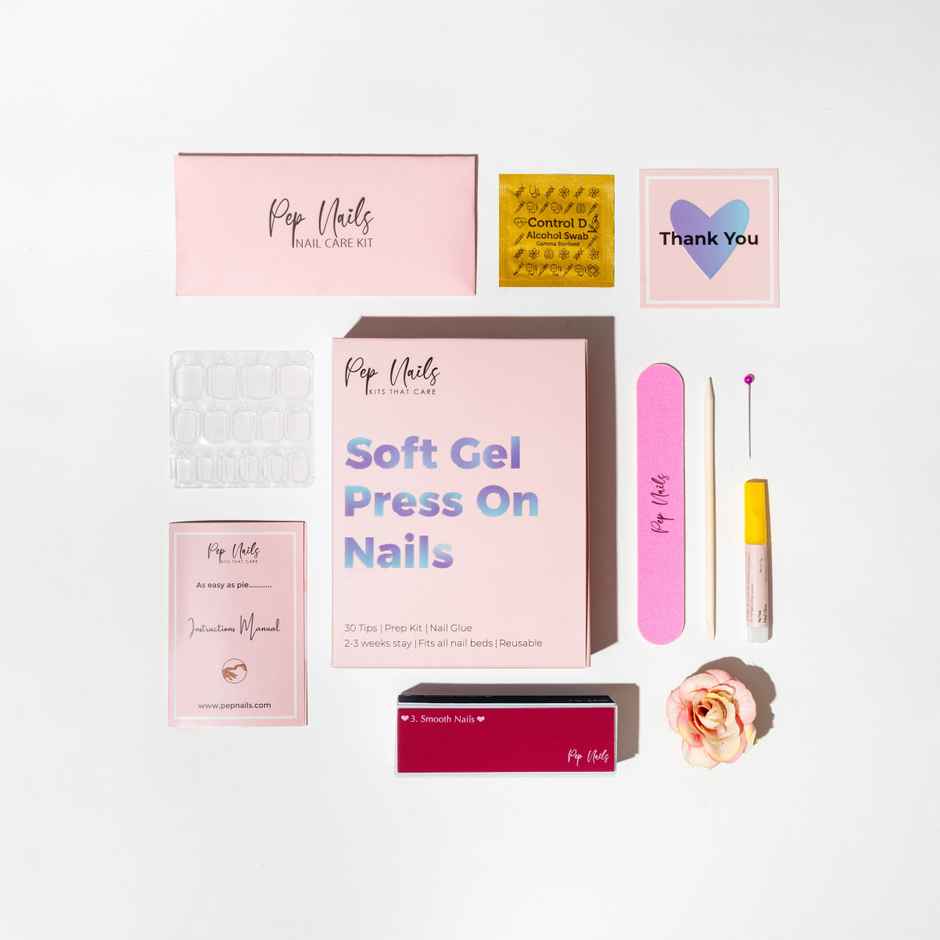 Pep Nails Cat Eye Medium Almond Nude Soft Gel Reusable Press On Nails 30 Nail Tips