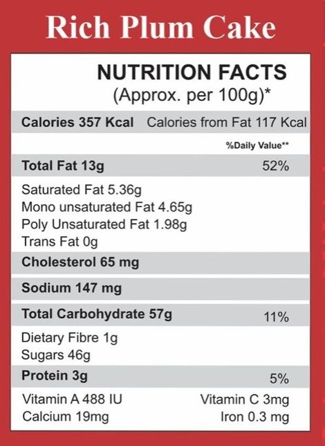 Karachi Bakery Veg Plum Cake (Eggless / Veg)