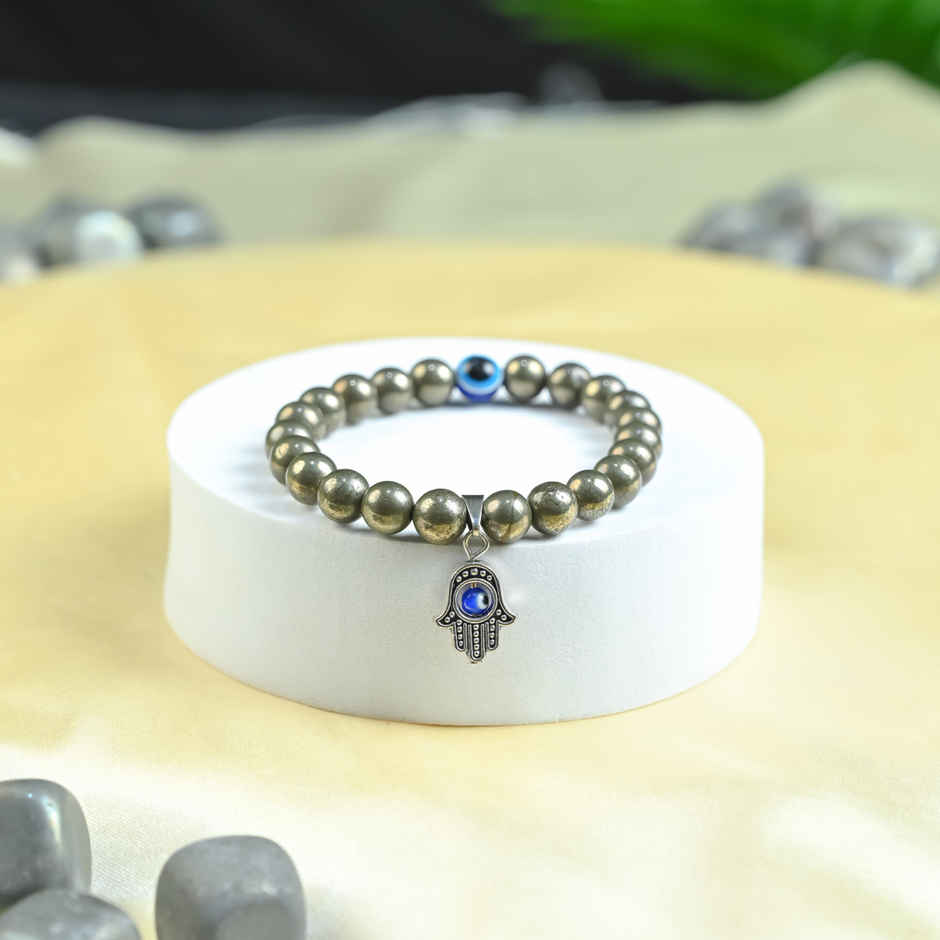 Hindcraft Original Pyrite Bracelet for Men & Women -  Certified Hand Bracelet for Wealth & Protection