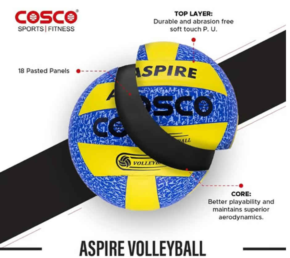 Cosco Volley Ball Aspire, Pu Leather Pasted|Made In India