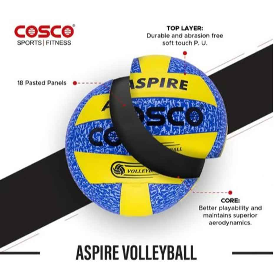 Cosco Volley Ball Aspire, Pu Leather Pasted|Made In India