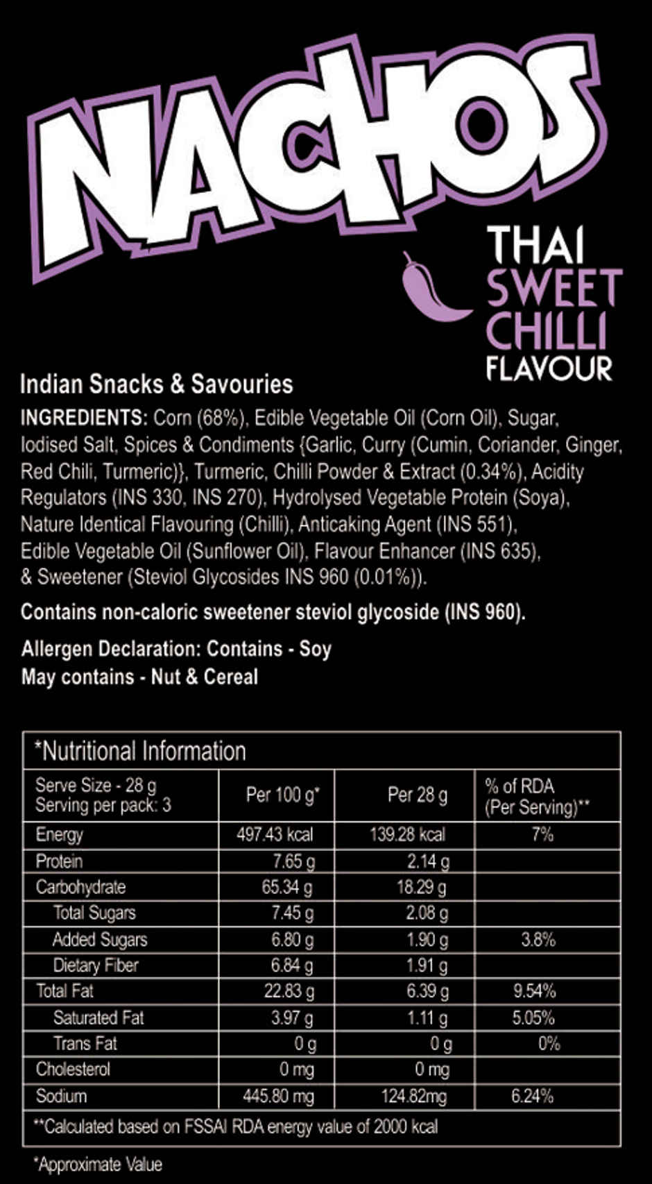 Yellow Diamond Nachos | Sweet Chilli | No Palm Oil