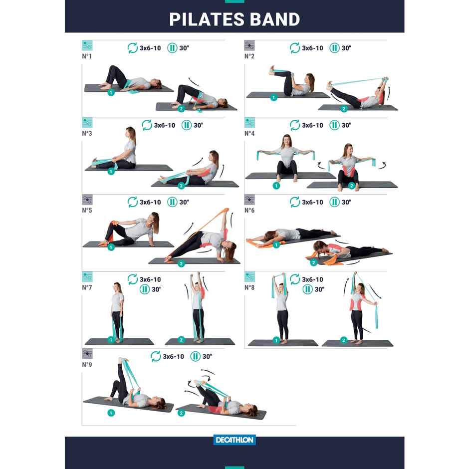 Decathlon Domyos Resistance Band Pilates | Pink | Medium 6 lb/3 kg