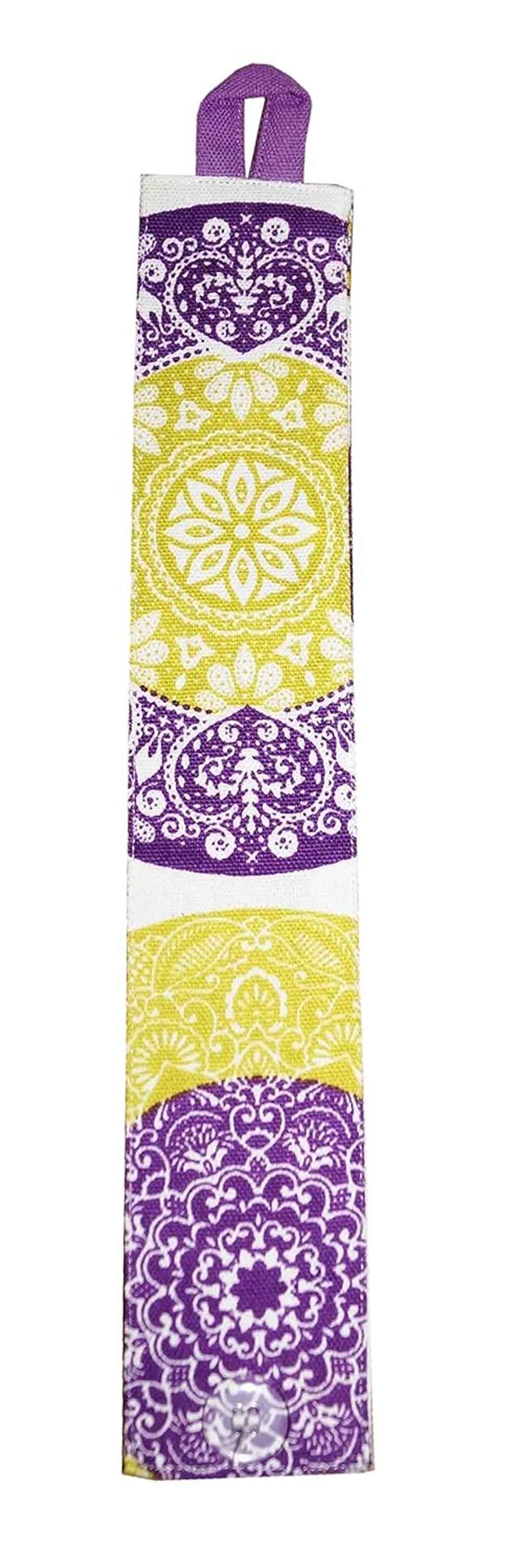 Lushomes Cotton Door Curtain - Bold Purple Printed | 8 Eyelets & Printed Tiebacks | 54 x 90 inch