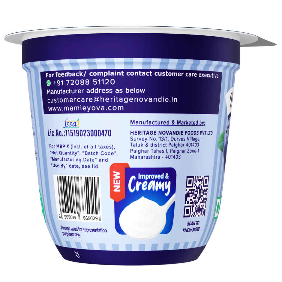 Mamie Yova Deliciously French Fruit Yogurt Blueberry(90 gms), Mamie Yova Yo Pop Yoghurt Drink Mango(125 ml) 