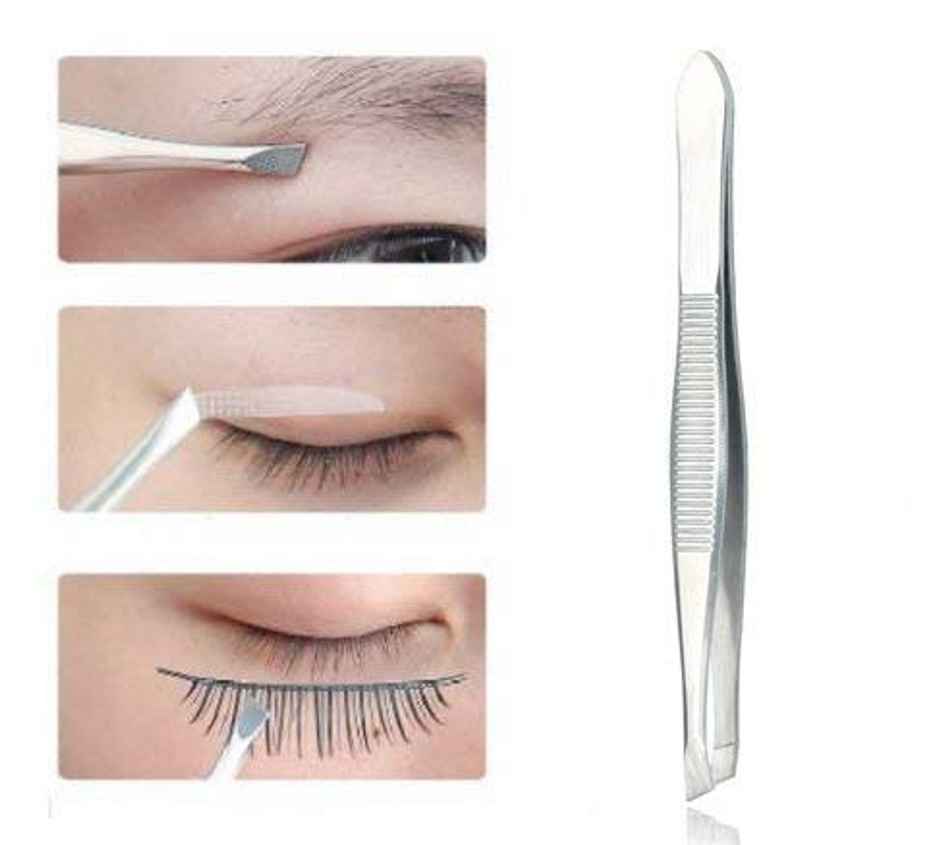 Beautiliss Tweezer Plucker with Square Tip for Precise Eyebrow Hair Removal and Grooming