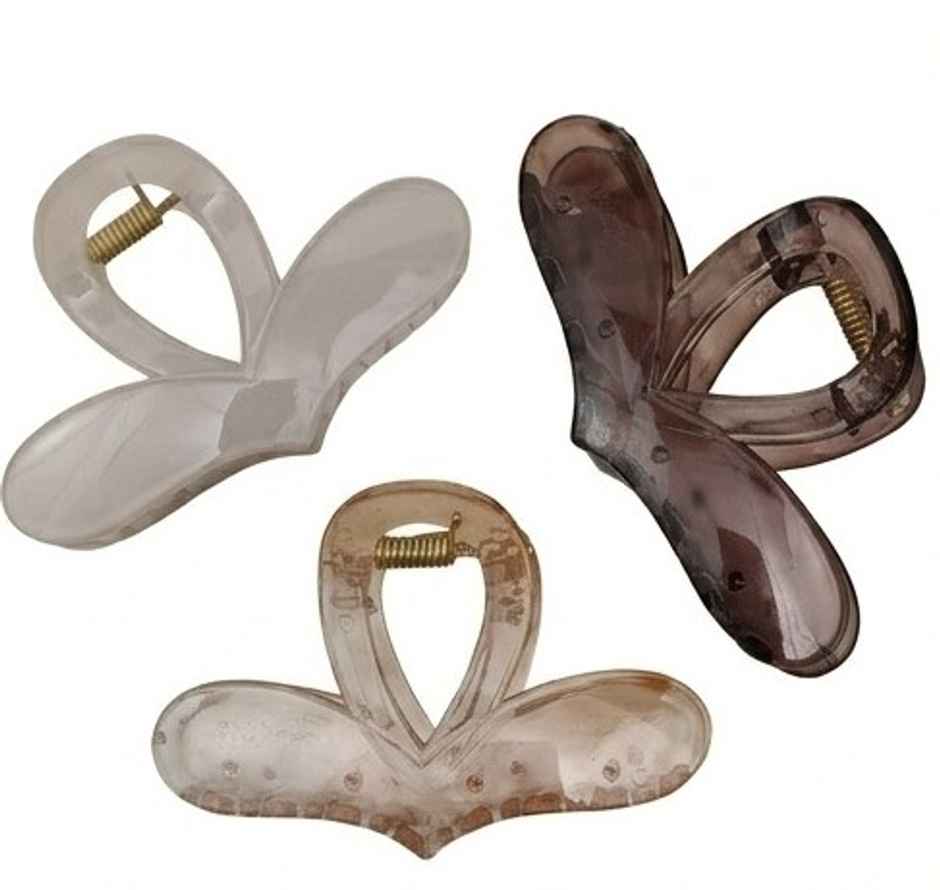 The Opal Factory Hair Accessories | Swan-Shaped Hair Claw Clips | Pack of 3 | Maroon, White, Peach