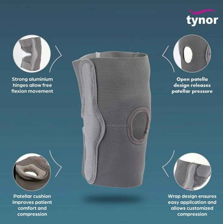 Tynor Elastic Knee Support Grey S