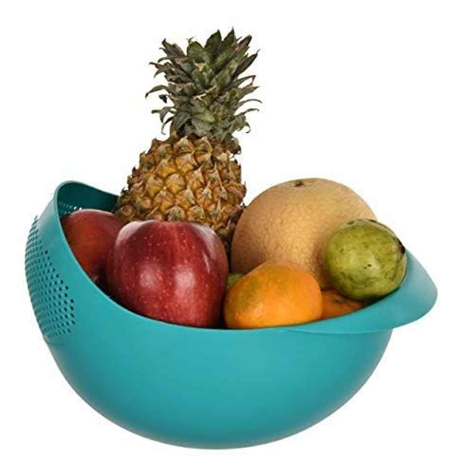 Clazkit Food Strainer Colander Plastic (Colour May Vary)