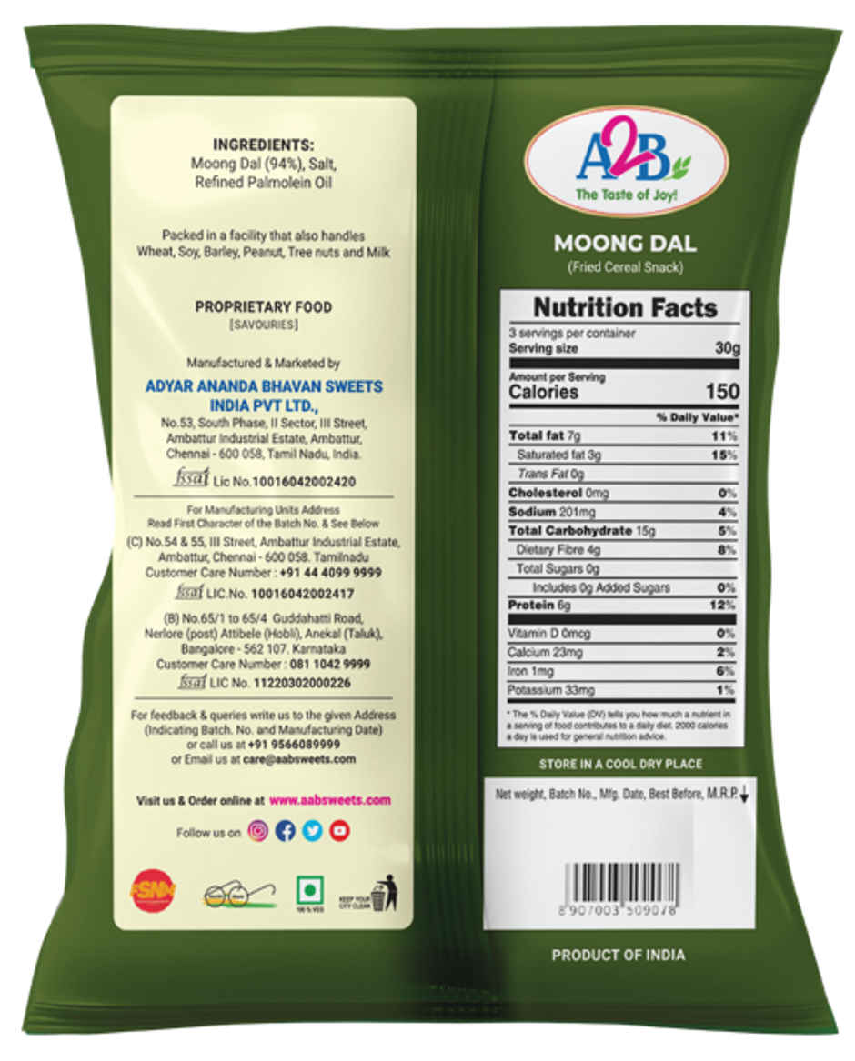 A2B Moong Dal | Crispy Fried Lentil Snack