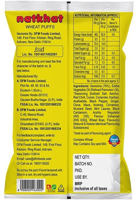 Crax Natkhat Classic Wheat Puff Snacks