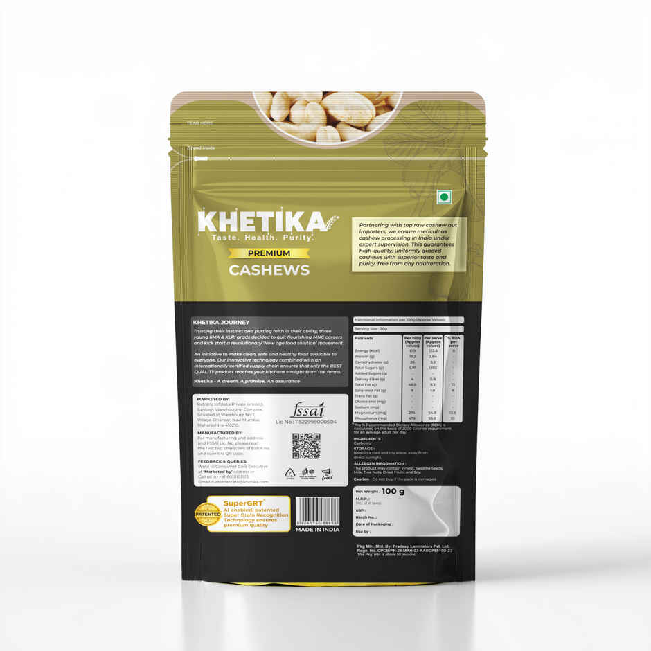 Khetika Premium Cashews|Kaju
