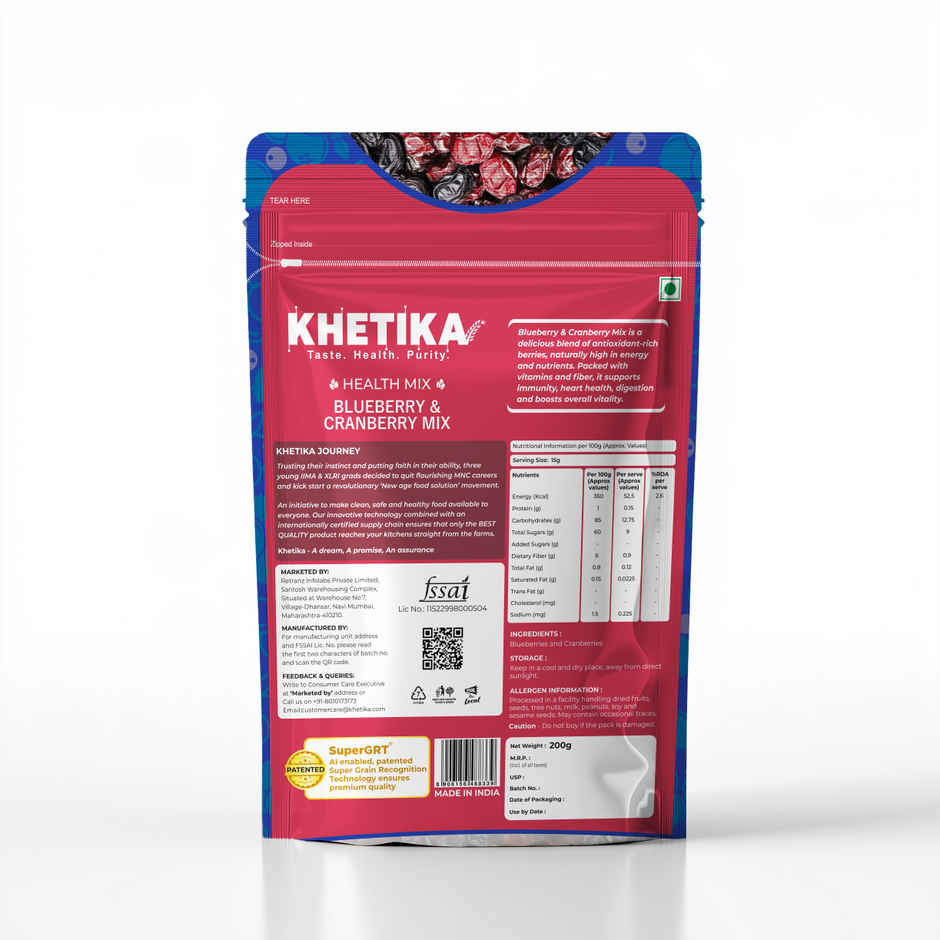 Khetika Blueberry & Cranberry Mix | Berries Mix | High Antioxident