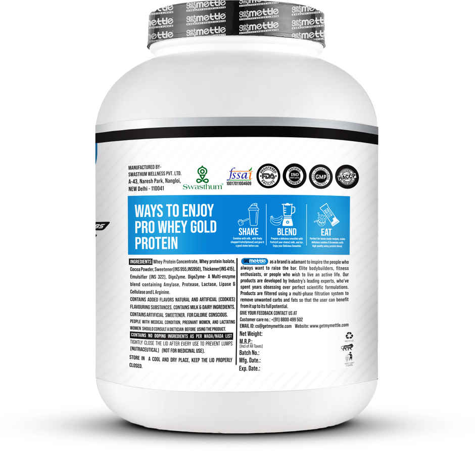 Getmymettle Pro Whey Gold Protein (Crisp Cookies)