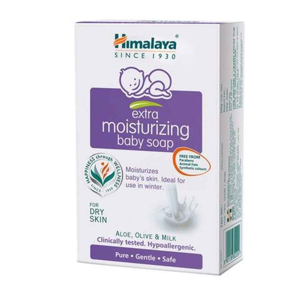 Himalaya Extra Moisturizing Baby Soap for Dry Skin|Helps Lock Moisture with Aloe-Milk Complex