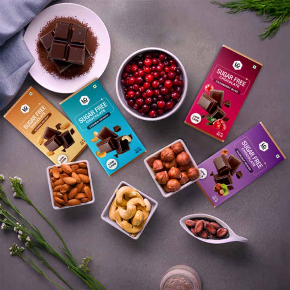 Lo Foods Hazelnut Sugar Free Dark Chocolate Bar - Premium Cocoa Butter Healthy Chocolate