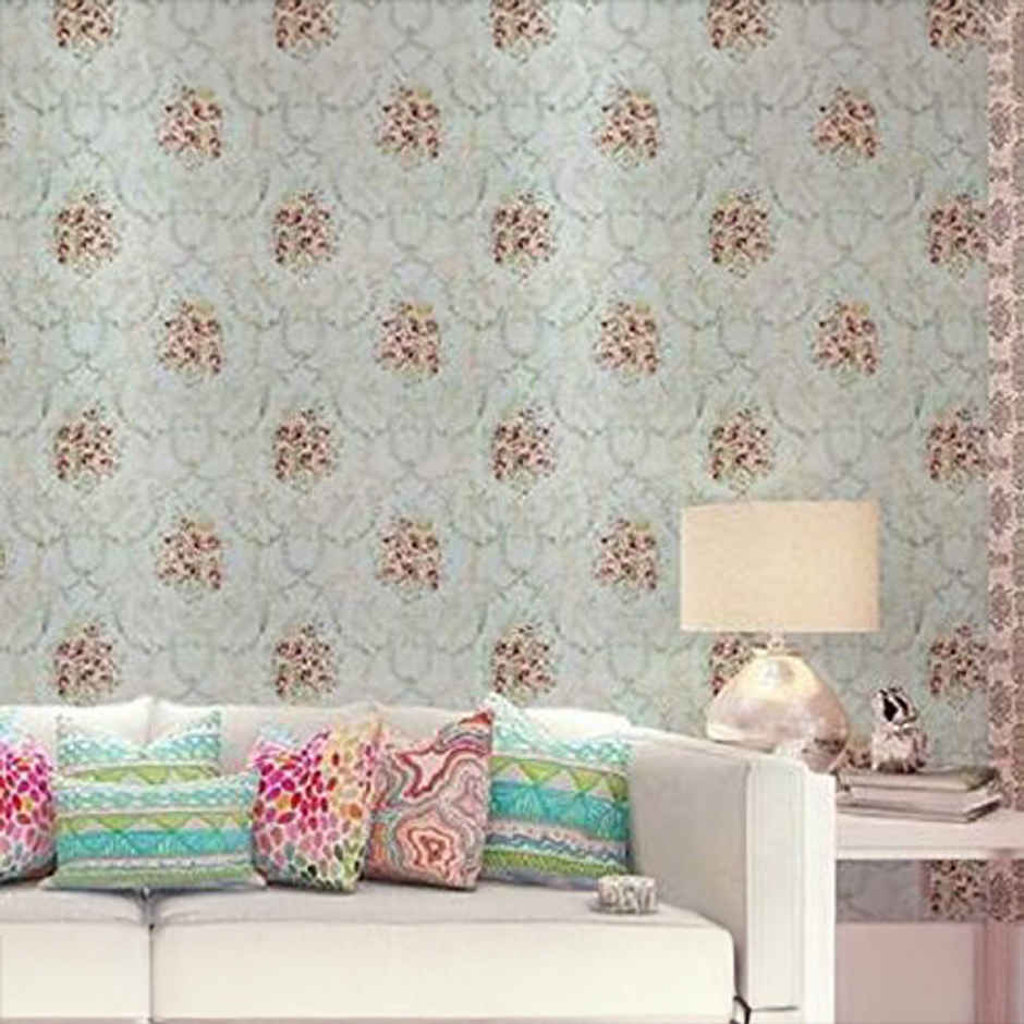 Wollzo Floral Bedroom Self Adhesive Wallpaper (Multicolour, 45 X 500 Cm)