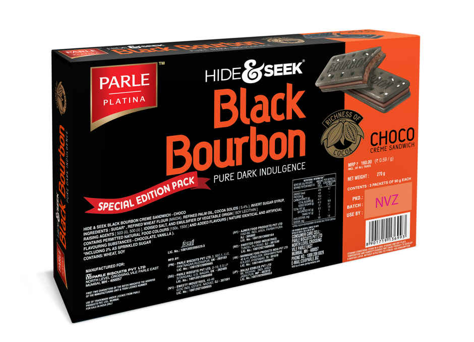 Parle Hide & Seek Black Bb Chocolate Cream Biscuits | Trans Fat-free Combo