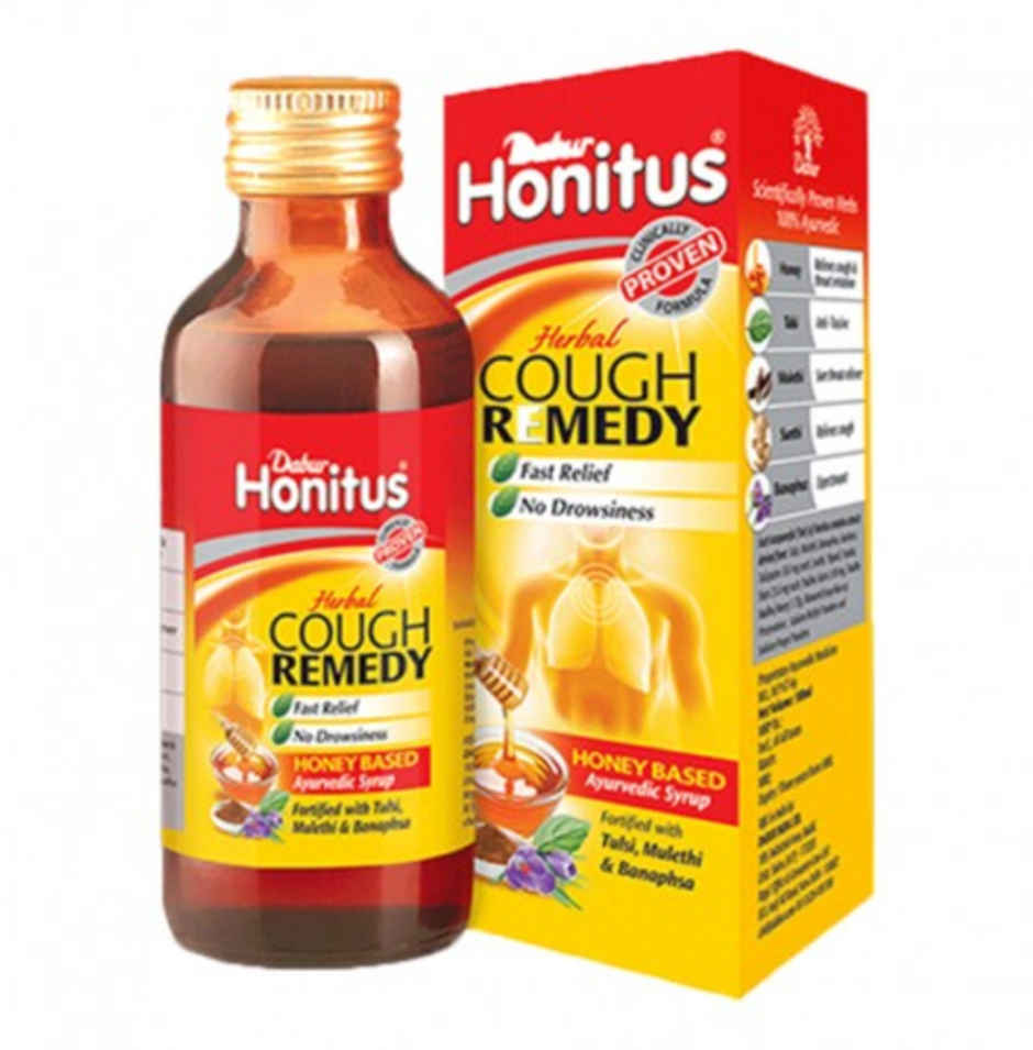 Dabur Honitus Herbal Cough Remedy Honey Based Ayurvedic Syrup