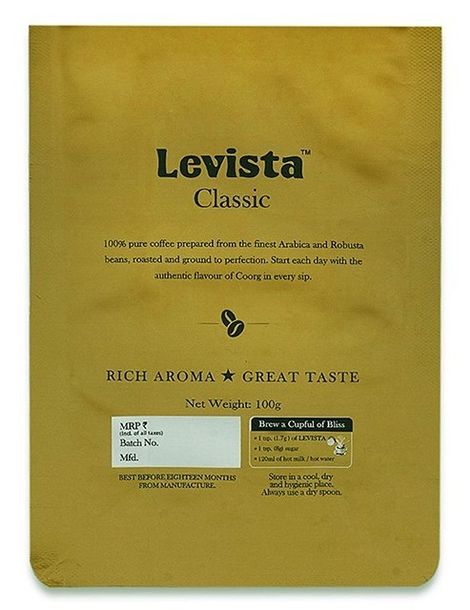 Levista Classic Pure Instant Coffee Pouch