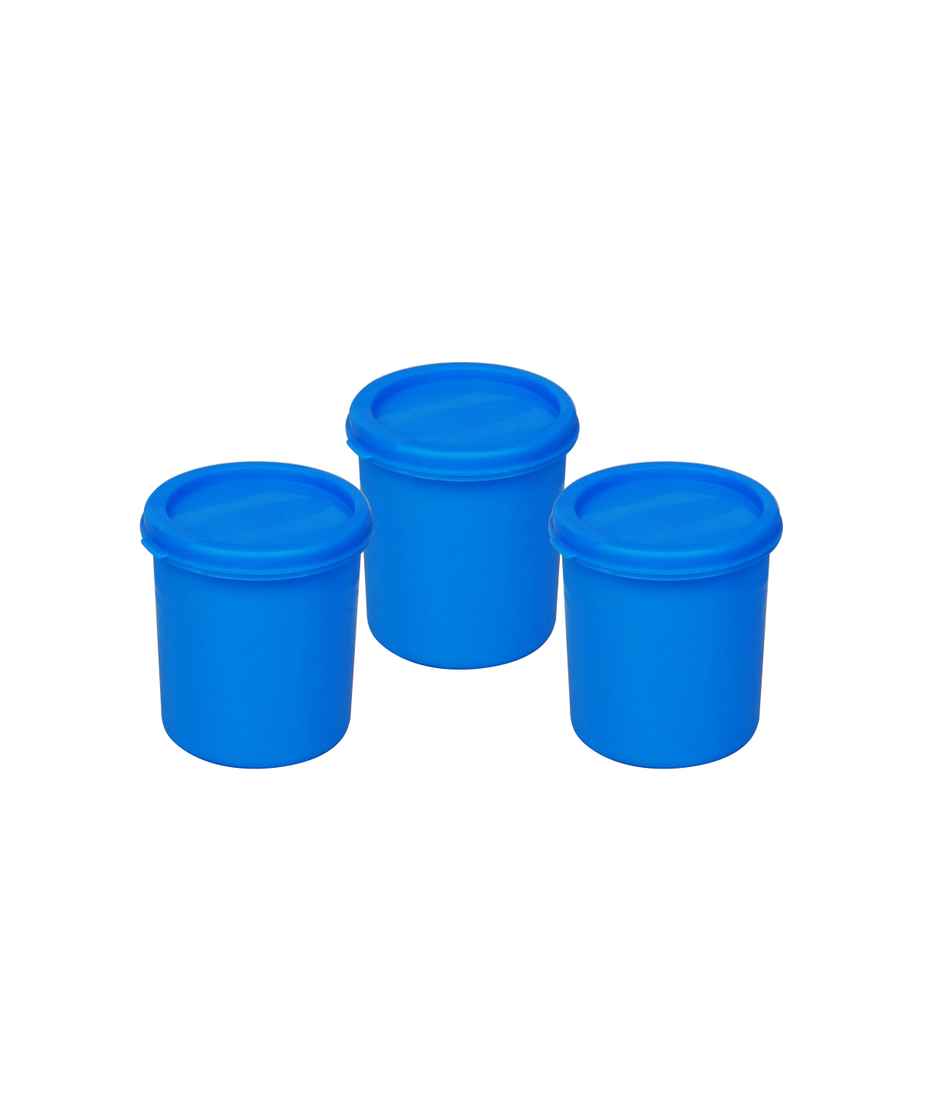 Princeware Store Fresh Tall Container Set of 3 Pieces 250 ml Each- Blue