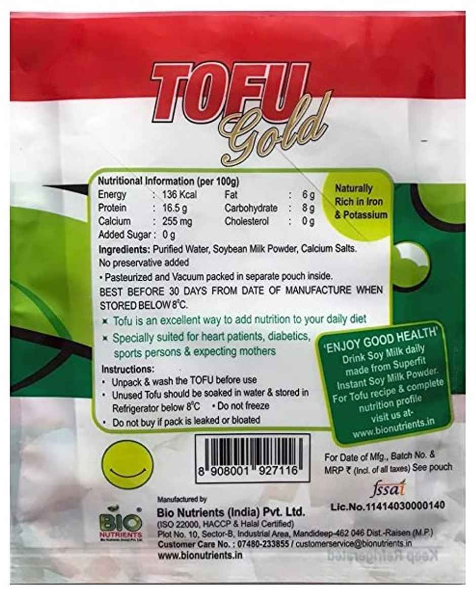 Bio Nutrients Pure Diet Gold Tofu Paneer