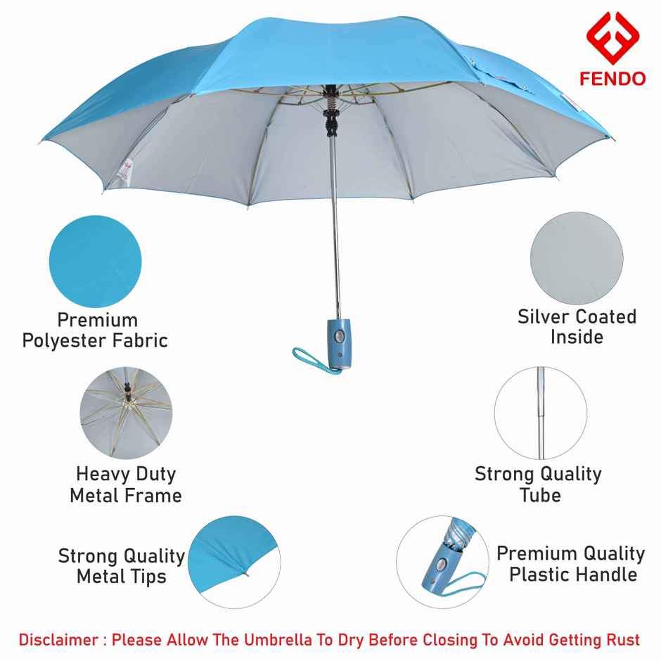 Fendo Yardley Umbrella Sky Blue | 21 Inch | 2 Fold