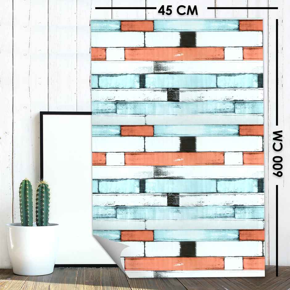 Wollzo 500 Cm Colorful Bricks Self Adhesive Sticker